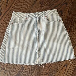 Striped Denim Mini Skirt